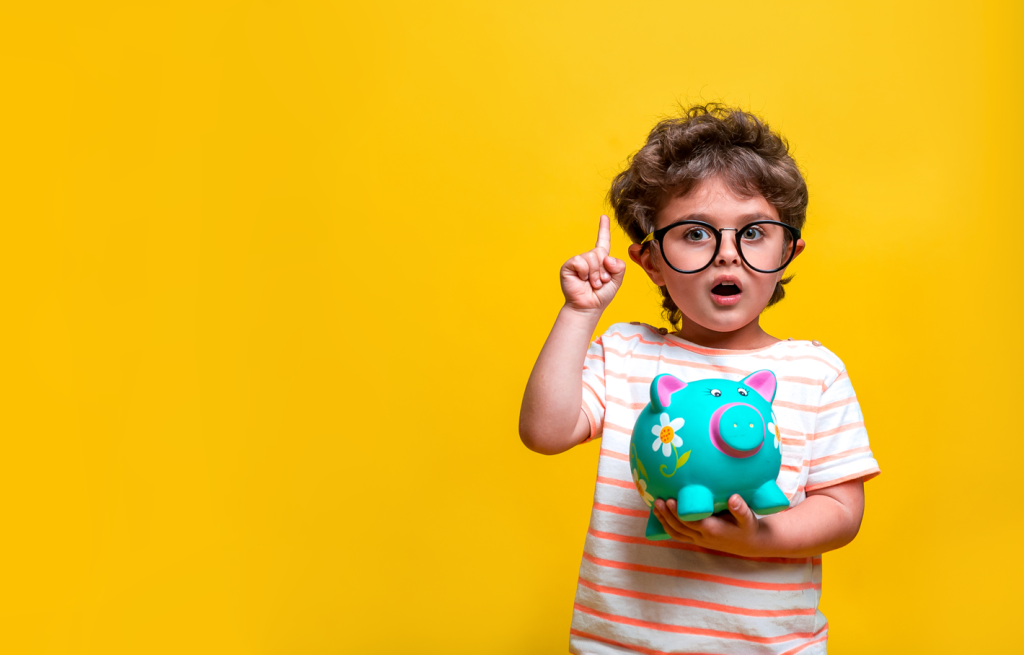 An elementary school kid telling you about her student savings account.