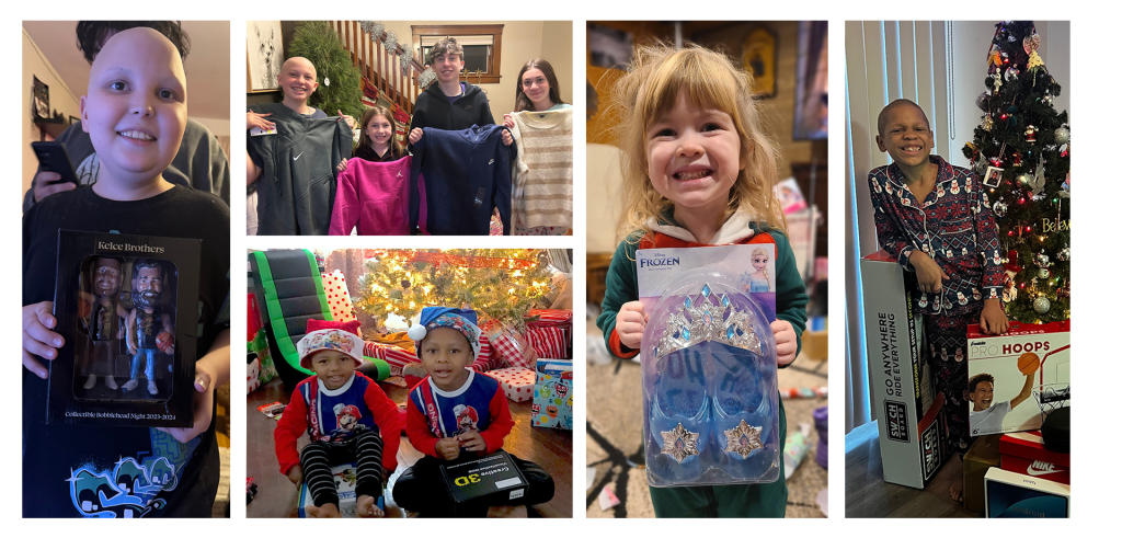 The happy faces of children who received gifts thanks to efforts during Adopt-A-Family 2024